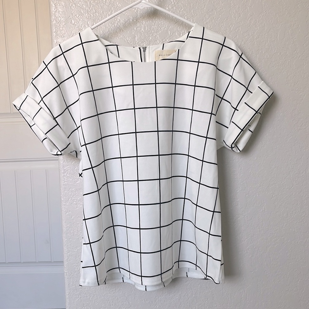 Scoop Neck Short Sleeve Print Top